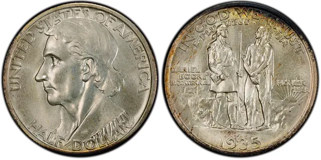 1935-S 50C Boone obverse and reverse thumbnail
