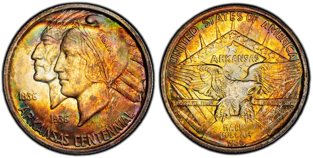 1936 50C Arkansas obverse and reverse thumbnail