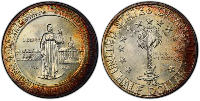 1936 50C Columbia obverse and reverse thumbnail