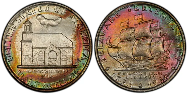 1936 50C Delaware obverse and reverse thumbnail