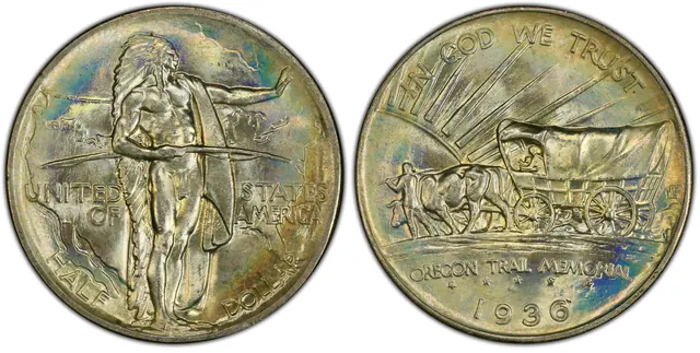 1936 50C Oregon obverse and reverse thumbnail