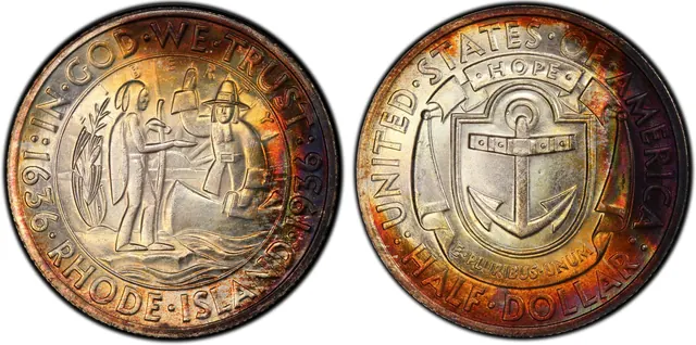 1936 50C Rhode Island obverse and reverse thumbnail