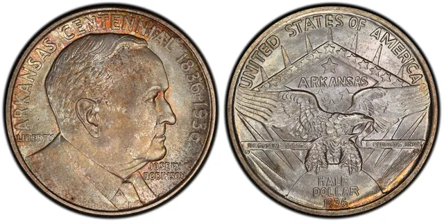1936 50C Robinson obverse and reverse thumbnail