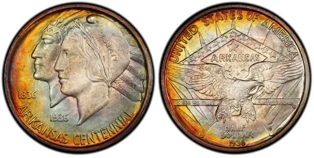 1936-D 50C Arkansas obverse and reverse thumbnail
