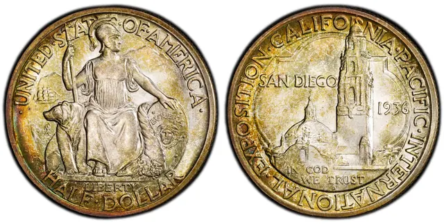1936-D 50C San Diego obverse and reverse thumbnail