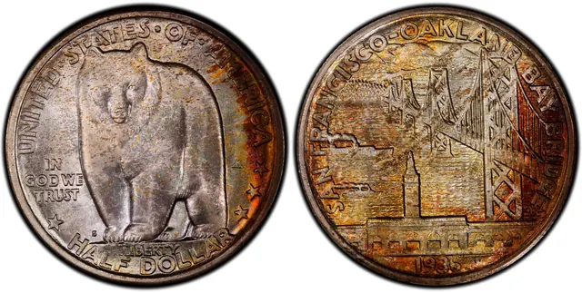 1936-S 50C Bay Bridge obverse and reverse thumbnail