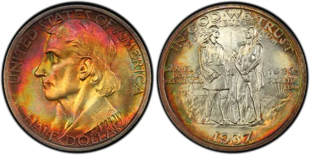 1937 50C Boone obverse and reverse thumbnail