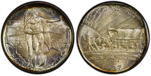 1937-D 50C Oregon obverse and reverse thumbnail