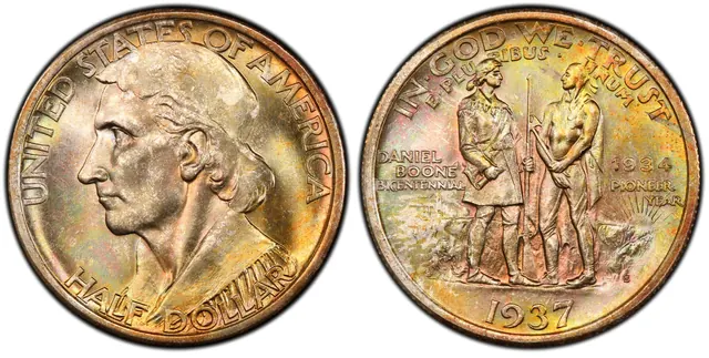1937-S 50C Boone obverse and reverse thumbnail