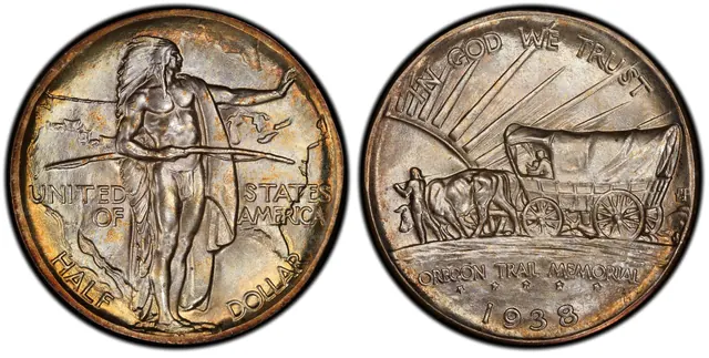 1938 50C Oregon obverse and reverse thumbnail