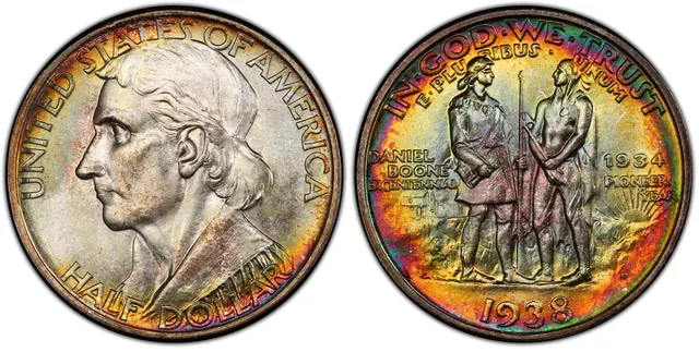 1938-D 50C Boone obverse and reverse thumbnail