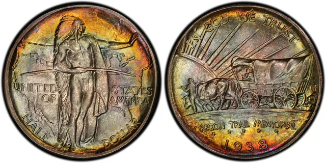 1938-D 50C Oregon obverse and reverse thumbnail