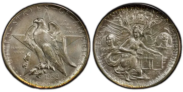 1938-D 50C Texas obverse and reverse thumbnail