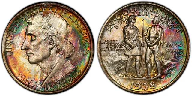 1938-S 50C Boone obverse and reverse thumbnail