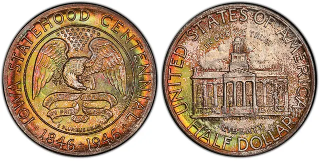 1946 50C Iowa obverse and reverse thumbnail