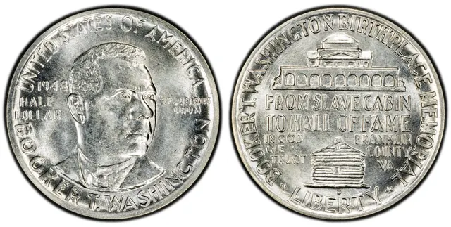 1948-D 50C Booker T. Washington obverse and reverse thumbnail