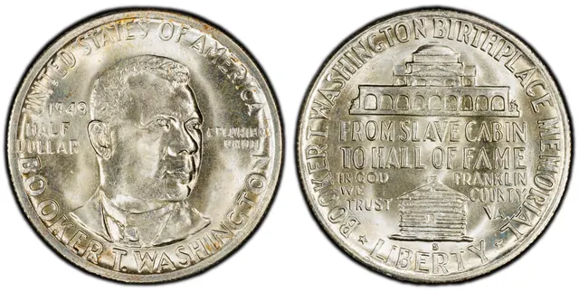 1949-S 50C Booker T. Washington obverse and reverse thumbnail