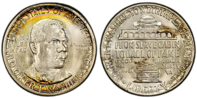 1950 50C Booker T. Washington obverse and reverse thumbnail