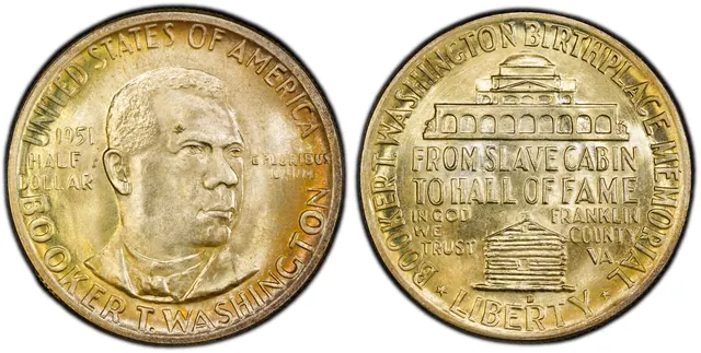 1951-D 50C Booker T. Washington obverse and reverse thumbnail