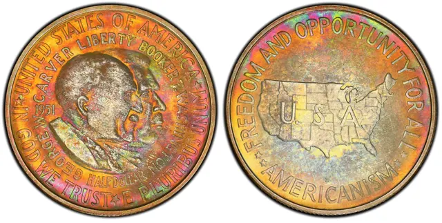 1951-D 50C Washington-Carver obverse and reverse thumbnail