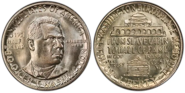 1951-S 50C Booker T. Washington obverse and reverse thumbnail