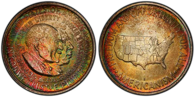 1951-S 50C Washington-Carver obverse and reverse thumbnail