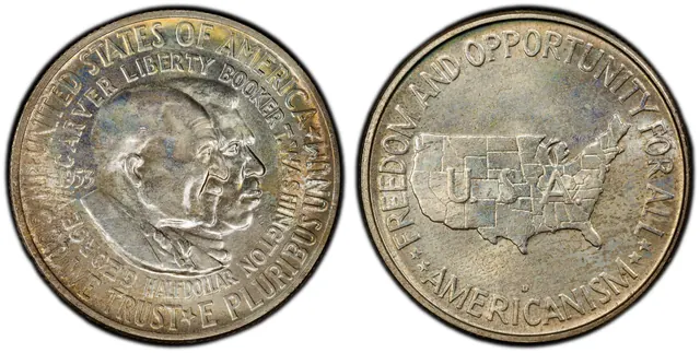 1953-D 50C Washington-Carver obverse and reverse thumbnail