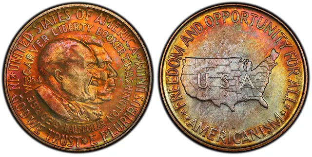 1954-D 50C Washington-Carver obverse and reverse thumbnail