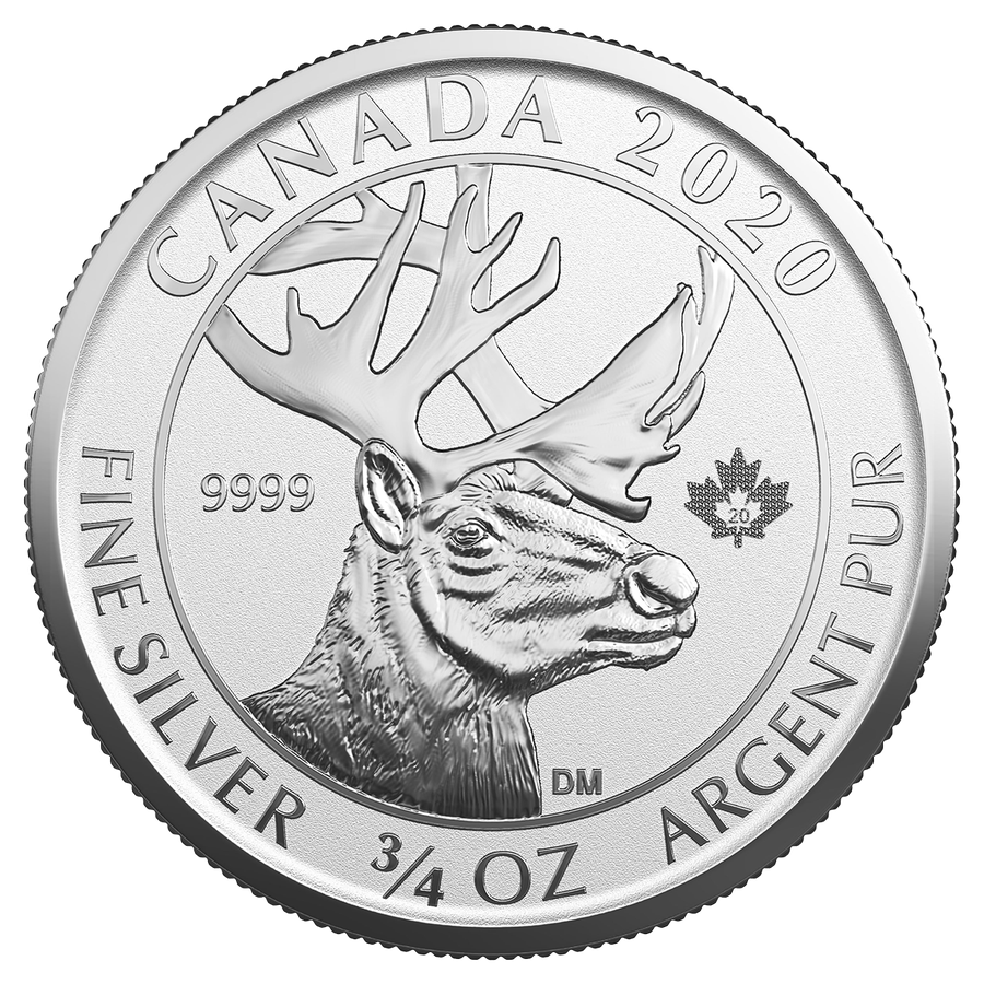 2020 Woodland Caribou silver bullion reverse
