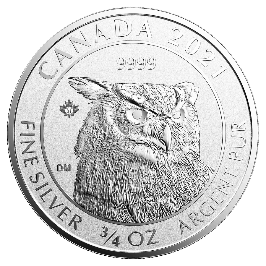 2021 Great-Horned Owl silver bullion reverse