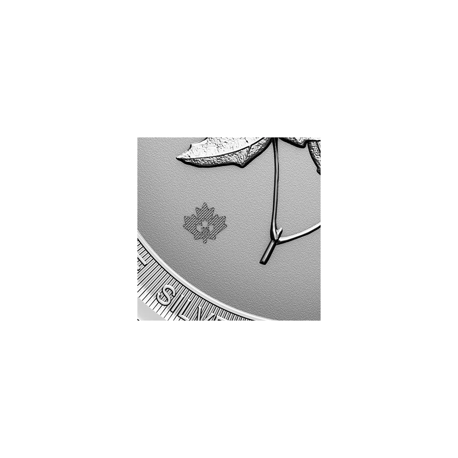 Exact detail crop of the 2025 Twin Maples security leaf