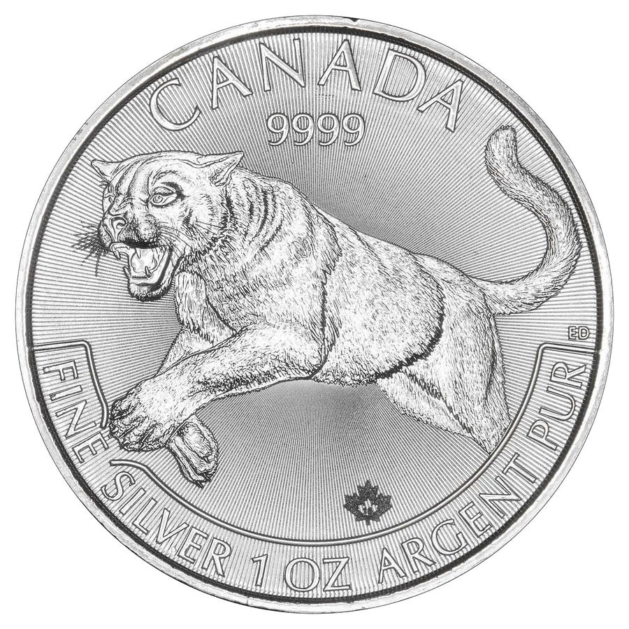 2016 Cougar silver bullion reverse