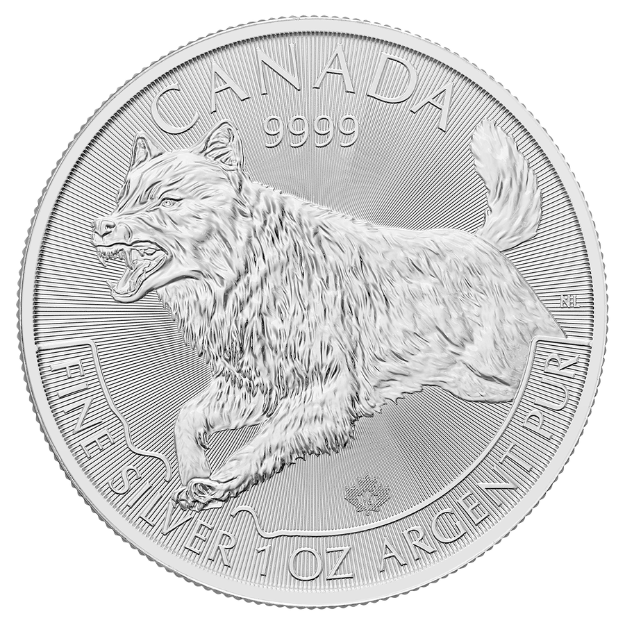 2018 Wolf silver bullion reverse