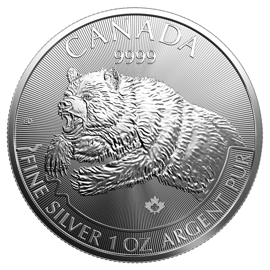 2019 Grizzly silver bullion reverse