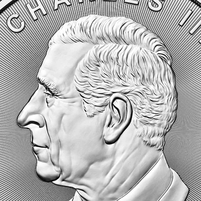 2024 Silver Maple Leaf obverse detail showing Steven Rosati’s Charles III portrait