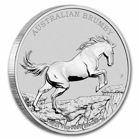 2021 Australian Brumby 1 oz bullion coin reverse