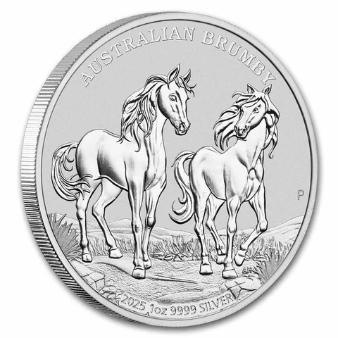 2025 Australia 1 oz Silver Brumby standard bullion reverse from APMEX