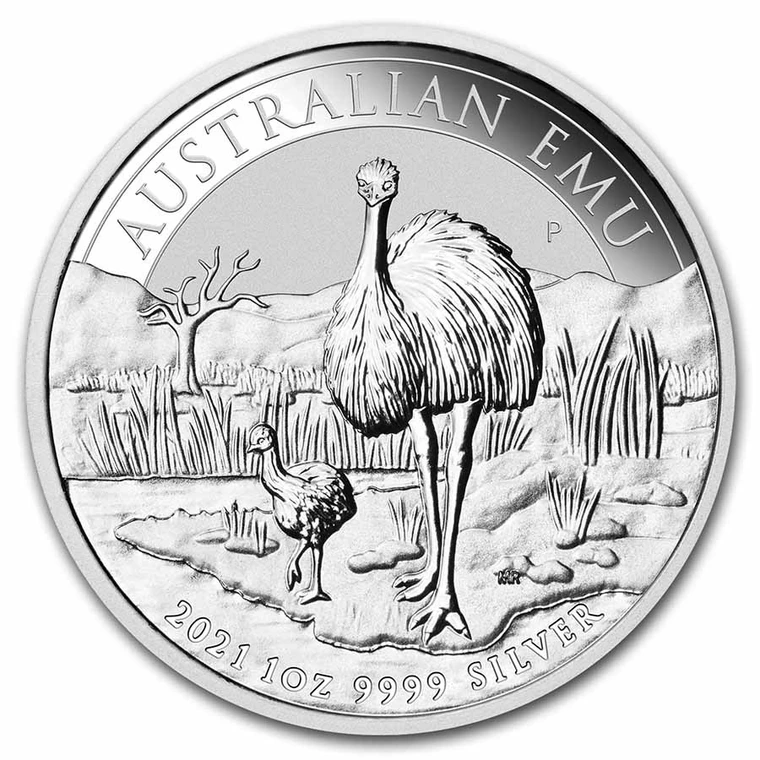 2021 Australian Emu 1 oz bullion coin reverse
