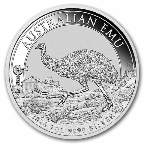 2026 Australia 1 oz Silver Emu standard bullion reverse from APMEX