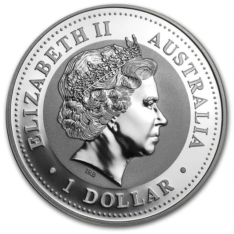 2000 Australian Lunar Series I Year of the Dragon 1 oz silver bullion coin obverse