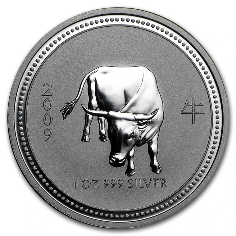 2009 Australian Lunar Series I Year of the Ox 1 oz silver bullion coin reverse