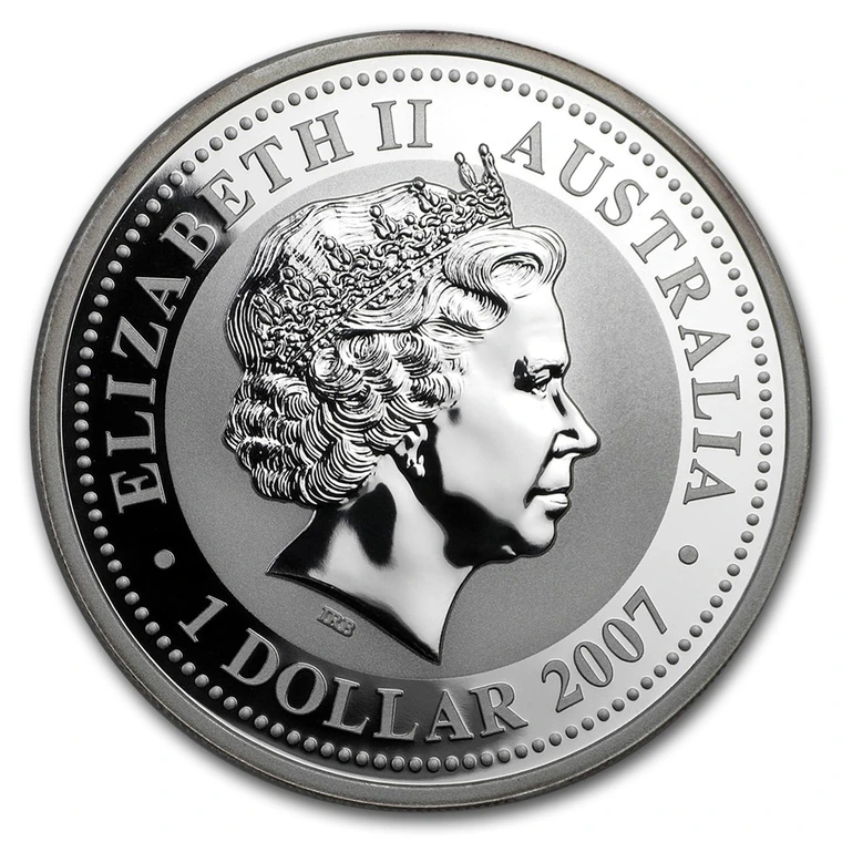 2010 Australian Lunar Series I Year of the Tiger 1 oz silver bullion coin obverse