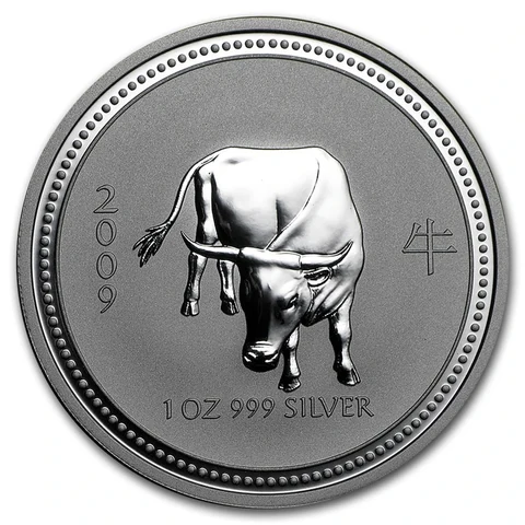 2009 Australian Lunar Series I Year of the Ox 1 oz silver bullion coin reverse
