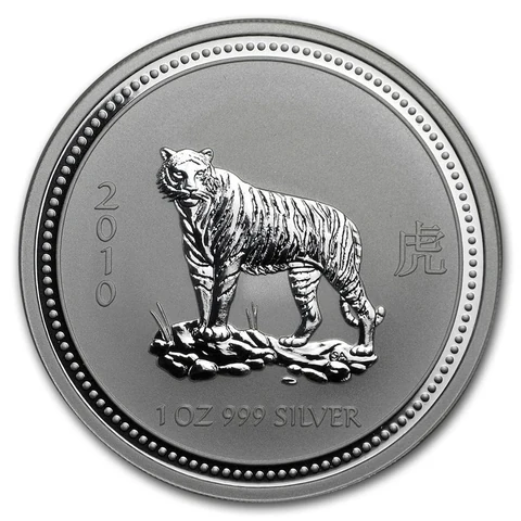 2010 Australian Lunar Series I Year of the Tiger 1 oz silver bullion coin reverse