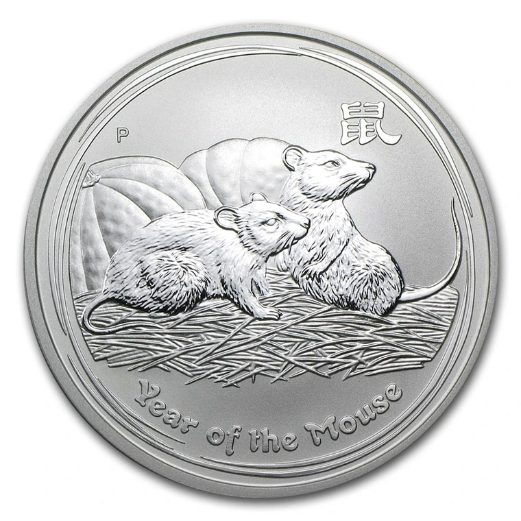 2008 Australian Lunar Series II Year of the Mouse 1 oz silver bullion coin reverse