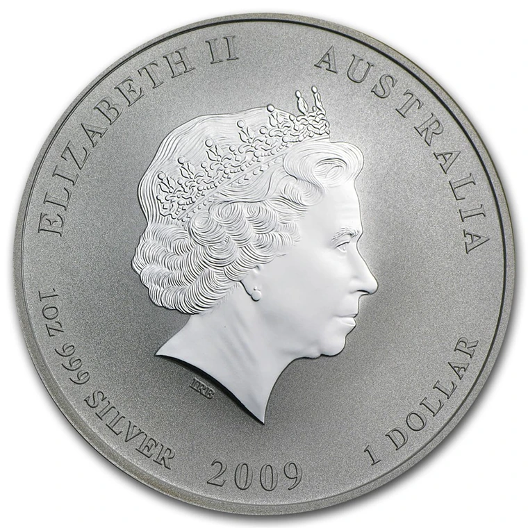 2009 Australian Lunar Series II Year of the Ox 1 oz silver bullion coin obverse