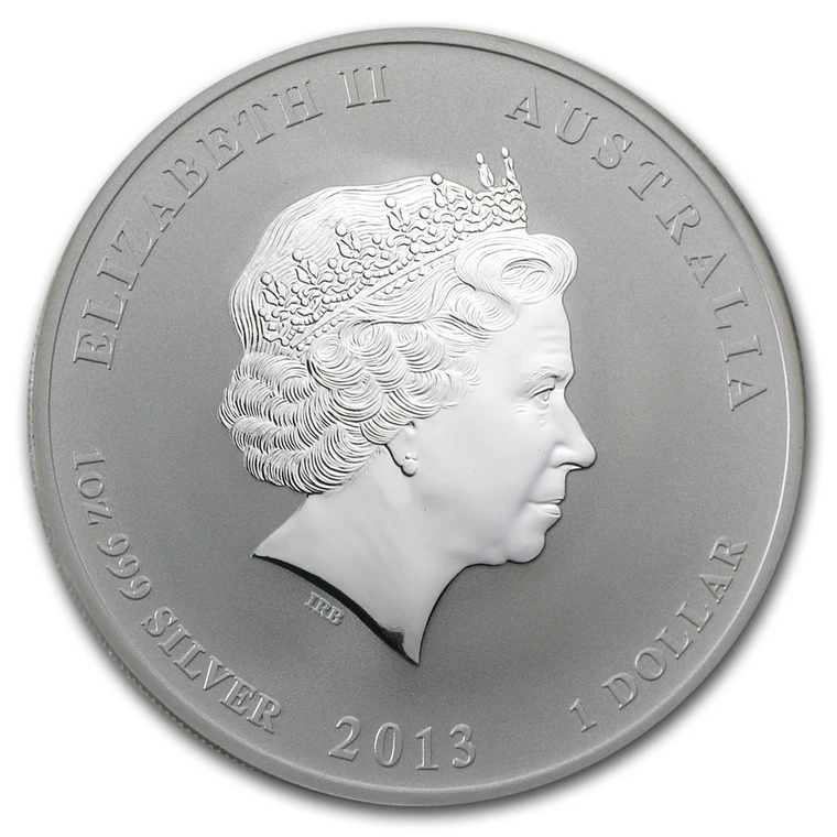 2013 Australian Lunar Series II Year of the Snake 1 oz silver bullion coin obverse
