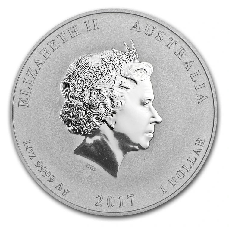 2017 Australian Lunar Series II Year of the Rooster 1 oz silver bullion coin obverse