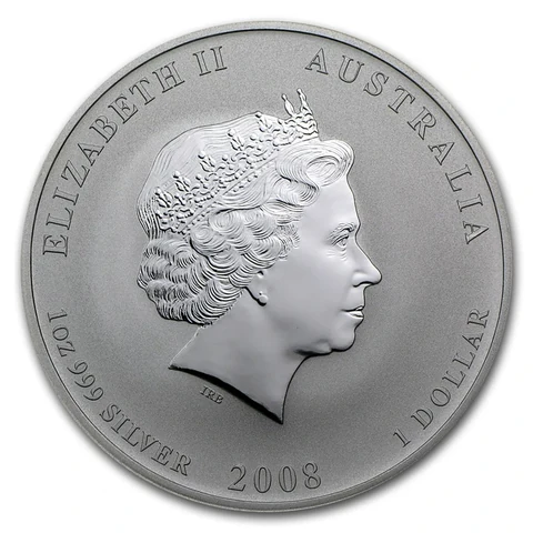 2008 Australian Lunar Series II Year of the Mouse 1 oz silver bullion coin obverse