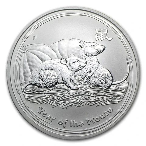 2008 Australian Lunar Series II Year of the Mouse 1 oz silver bullion coin reverse